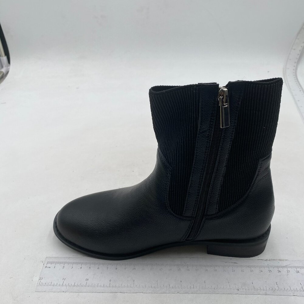 Ankle Boots for Women | Chelsea Style Leather Boots with Block Heel Black Shoes